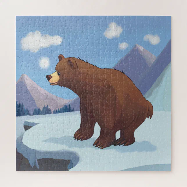 Brown bear in the mountains jigsaw puzzle