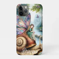 Pretty Fairy Land with cute Snail and Butterflies iPhone 11 Pro Case