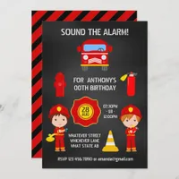 Fireman Birthday Chalkboard invitation