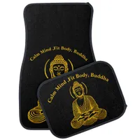 Golden Buddha Statue in Meditation Car Floor Mat