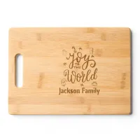 Monogram Family Name Joy to the World | Cutting Board