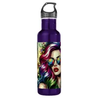 Beautiful Woman in the City Stainless Steel Water Bottle