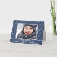 Rustic Holiday Blue White Menorah Hanukkah Photo