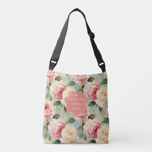 Pink Flower Pattern  Crossbody Bag