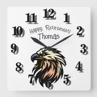 Funny Retirement Joke No More Work Celebration Square Wall Clock