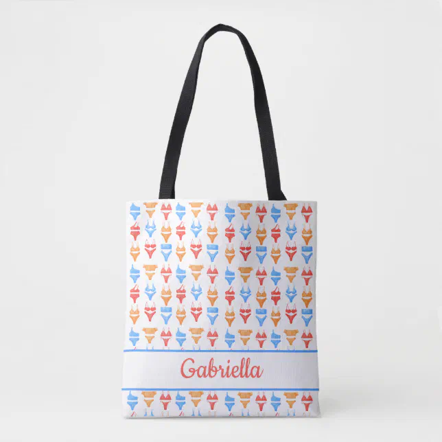 Fun Beach or Pool Party Personalized Bachelorette Tote Bag