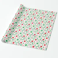 Red and Green Christmas Polka Dots Gift Wrap