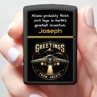 UFO Sighting Near Area 51 at Night Zippo Lighter