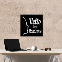 Hello Handsome Profile Face Typography Silver Foil Prints