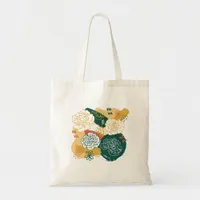 Colorful Abstract Flowers Tote Bag