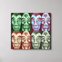 Mayan warriors - surrealism design canvas print