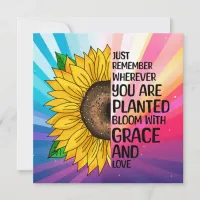 Inspirational Quote and Hand Drawn Sunflower