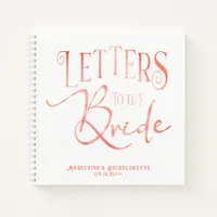 Letters To The Bride Shower Bachelorette Guestbook Notebook