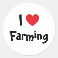 I Love Farming Classic Round Sticker