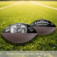 Modern Black Custom Name Text Photo Player Number Football