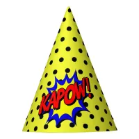 Kapow Pop Art Cartoon Superpower Birthday Hat