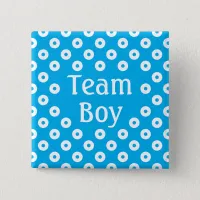 "Team Boy" Blue Polka Dot Gender Prediction Button