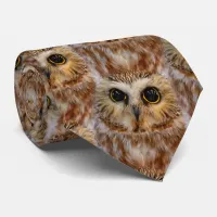 Cute Little Northern Saw Whet Owl Neck Tie