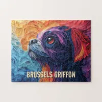 Brussels Griffon Paper Quilling Art Dog Portrait Jigsaw Puzzle