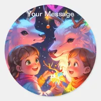 Enchanted Christmas Glow Classic Round Sticker