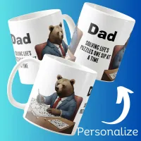 Dad's crossword puzzle Bear in a suit Coffee Mug