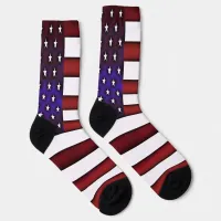 Modern Embossed American Flag Socks