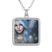 Ethereal Mystical Fairy Girl Silver Plated Necklace