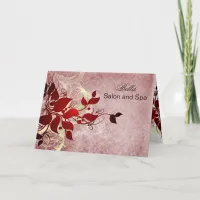 elegant red flourish Business Thank You Cards