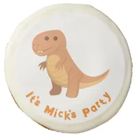 Minimalist T-Rex with Personal Message Sugar Cookie