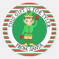 A Gift For To and From Cute Elf Gift Tag