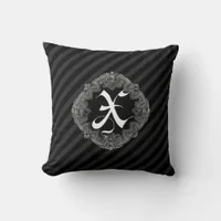 Elegant Goth Initial X Throw Pillow