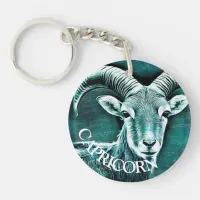 Zodiac Sign Capricorn Goat Symbol Christmas Keychain