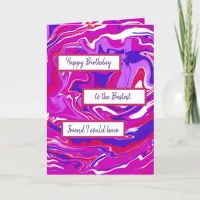 Pink and Purple Marble Art Happy Birthday Friend  Card