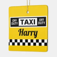 New York Yellow Taxi Cab Driver Fun Ceramic Ornament