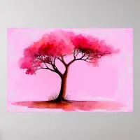 *~* AP81 Modern Artistic  Ethereal Pink Tree Poster