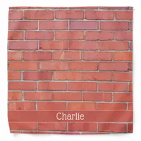 Builder Construction Worker Red Brick Wall Print Bandana