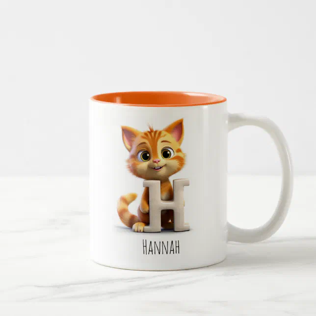 Letter H Cat Alphabet Monogram Coffee Mug