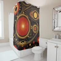 Ancient symbols in vibrant Abstract Design Shower Curtain