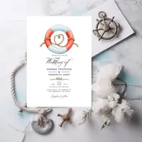 Watercolor Nautical Wedding Photo Invitation