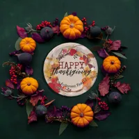 Thanksgiving Autumn Wreath With Assorted Foliage Paper Plates