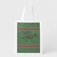 Southwest Roadrunner Sagebrush Green Grocery Bag