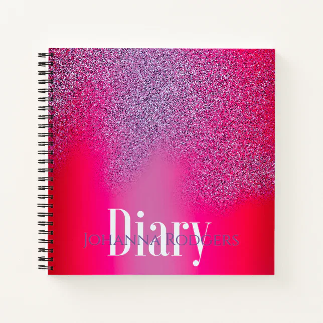 Write in festive bright pink: customizable  diary notebook