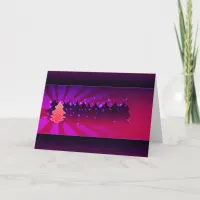 Christmas Trees Shades of Purple Holiday Card