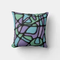 Neuroart Stained Glass Throw Pillow