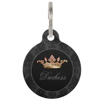 Elegant, Vintage, Victorian Damask Personalized Pet ID Tag