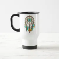 Blue, Teal and Brown Dreamcatcher | Sweet Dreams Travel Mug