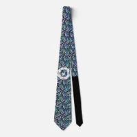 Personalized Interlocking Circular Pattern Neck Tie