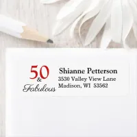 Elegant 50 & Fabulous 50th Birthday Return Address Label