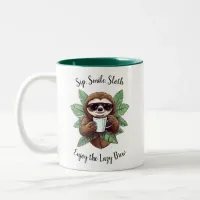 Sip Smile Sloth Funny Coffee Mug