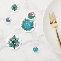 Watercolor Tropical w/Toucan Teal ID577 Confetti